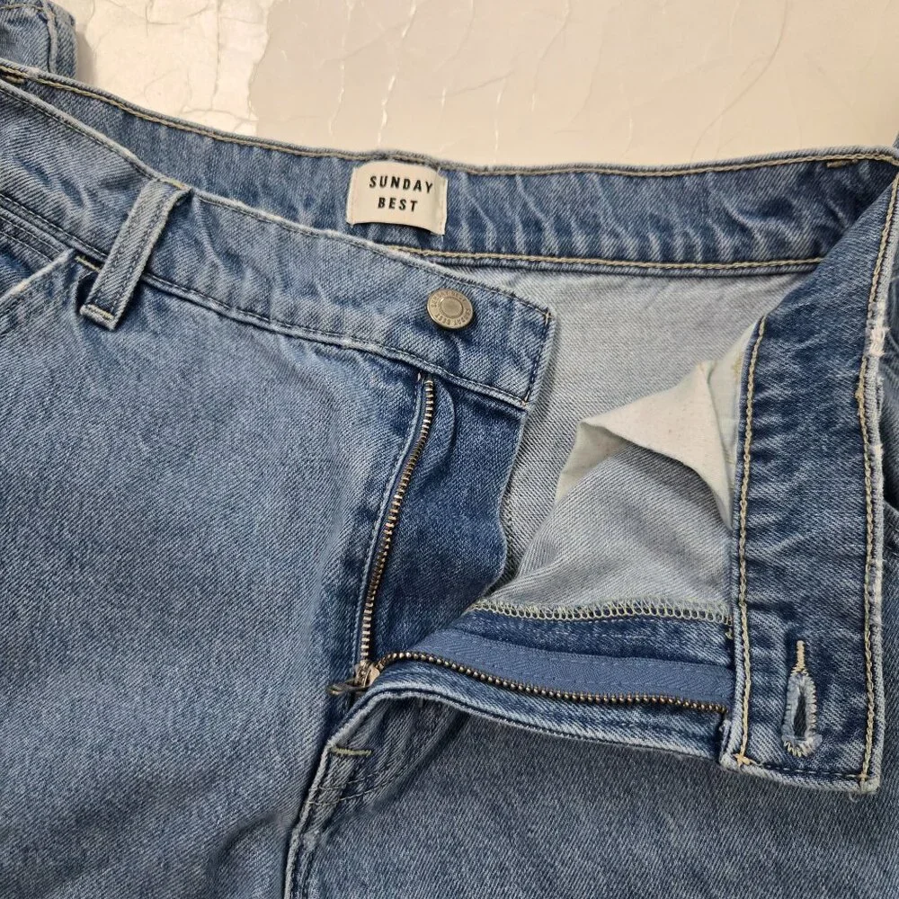 Aritzia Sunday Best Women's Size 25 The Carpenter Baggie Straight Leg Jeans - Picture 8 of 11